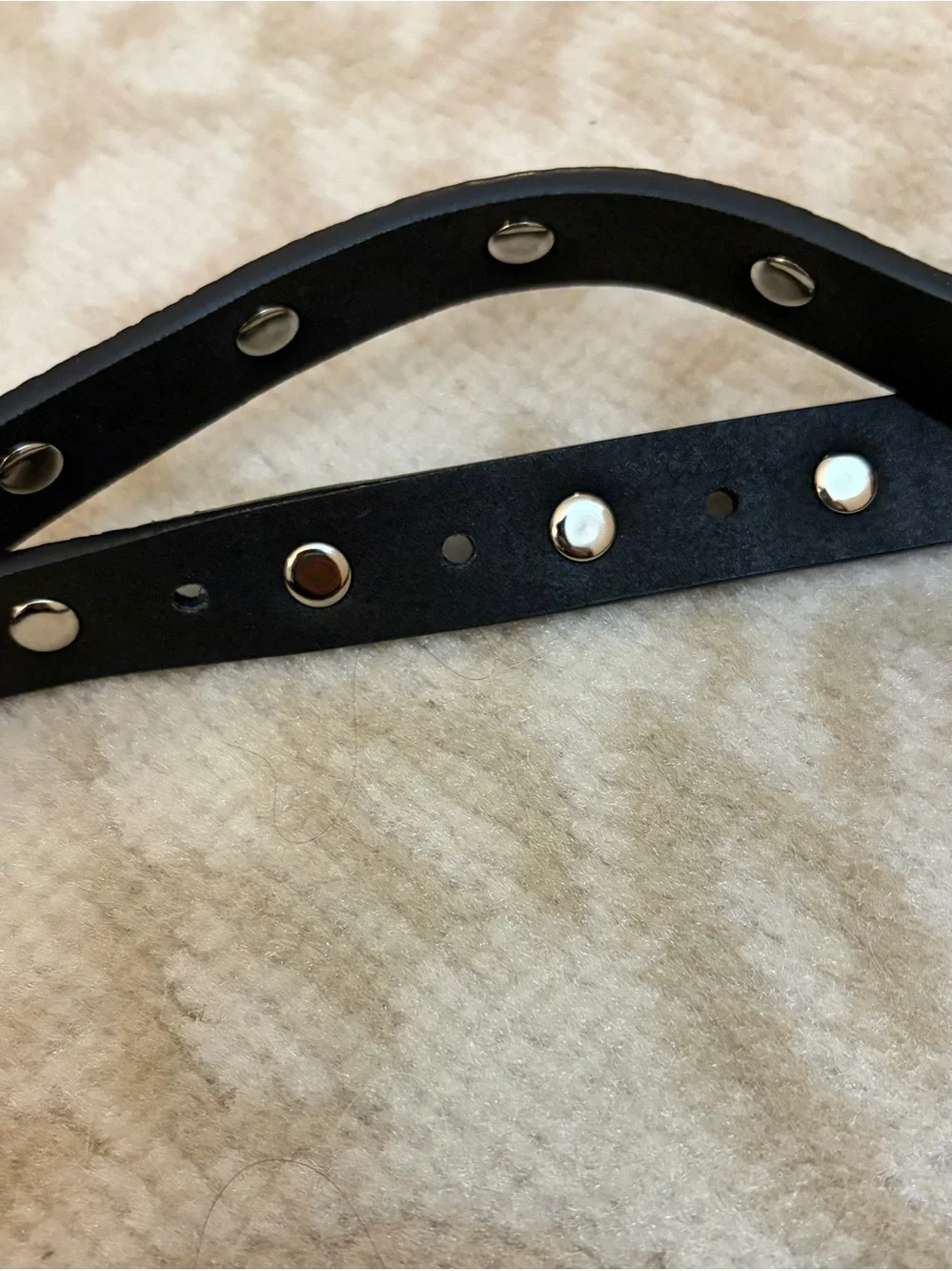 New Evereve Leather Studded Belt-M/L